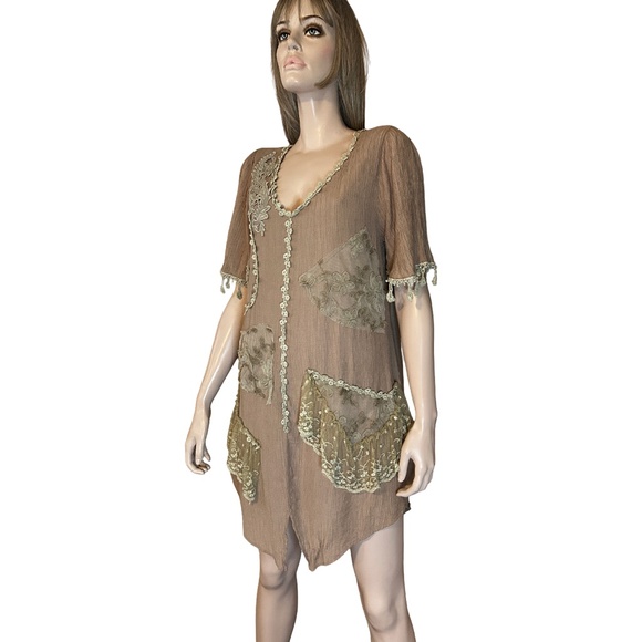 Pretty Angel Bohemian Dress Tunic Shift Lace Unique Grunge Floral Embroidery - Picture 13 of 15